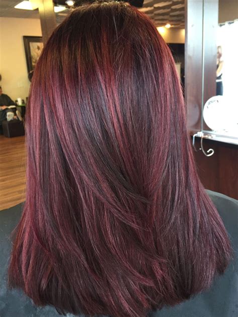 highlights dark red hair